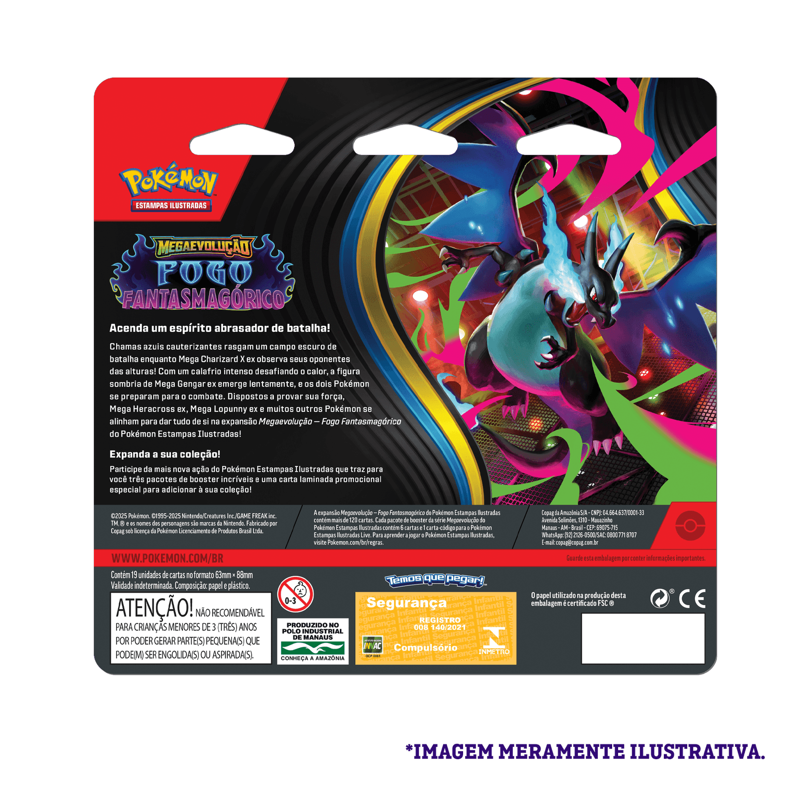 Blister Triplo Pokémon Cottonee ME02 fogo Fantasmagórico