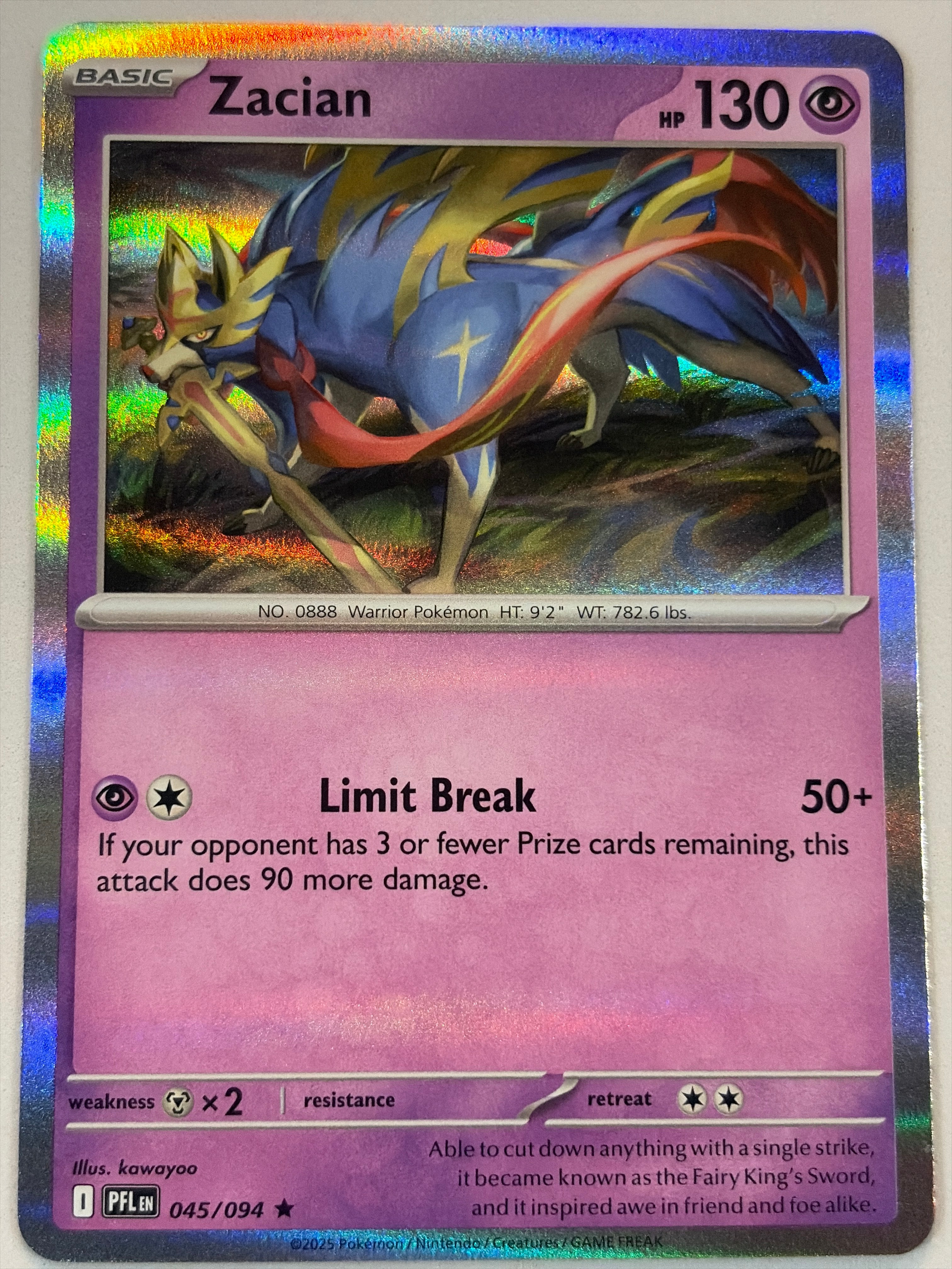 Carta Zacian PFL EN 045/094 Holofoil