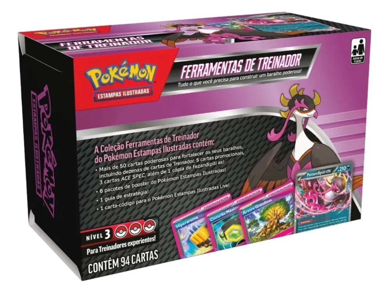 Pokemon Box Treinador Ferramentas 94 Cartas Fezandipiti Ex Fezandipiti Português