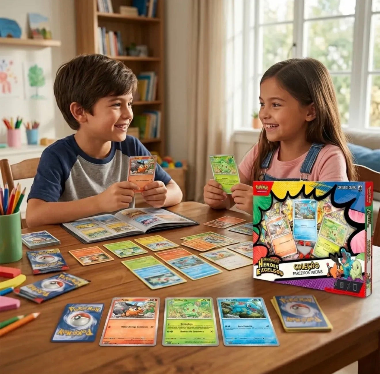 Cartas Pokémon Box Coleção Parceiros Iniciais 51 Cards Copag