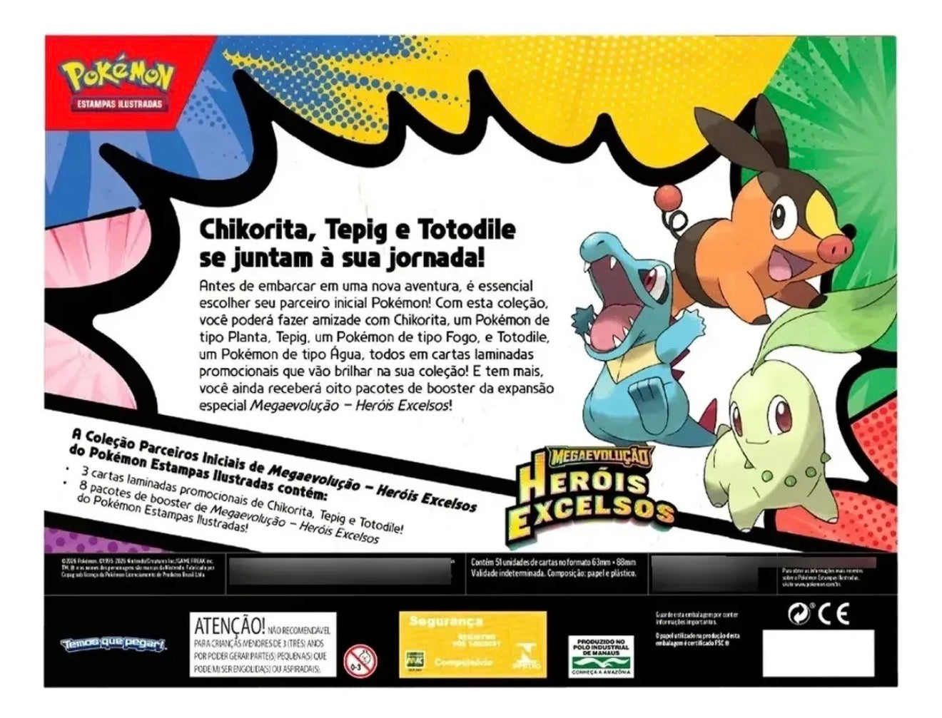 Cartas Pokémon Box Coleção Parceiros Iniciais 51 Cards Copag