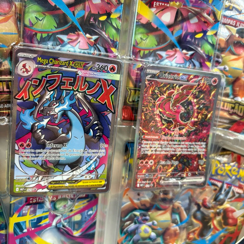 ￼Box Pokémon TCG Mega Charizard X ex com 10 Boosters