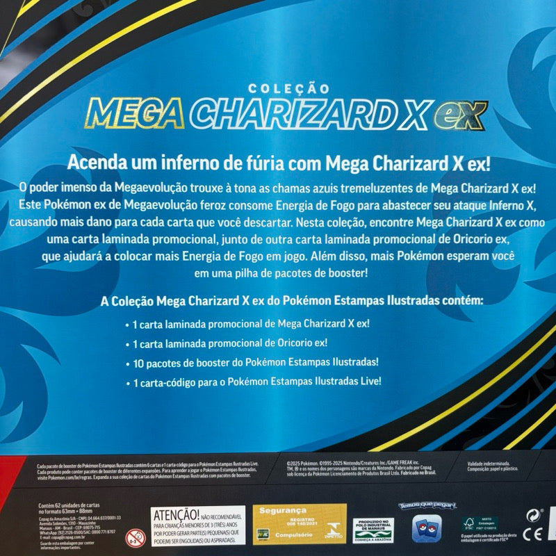 ￼Box Pokémon TCG Mega Charizard X ex com 10 Boosters