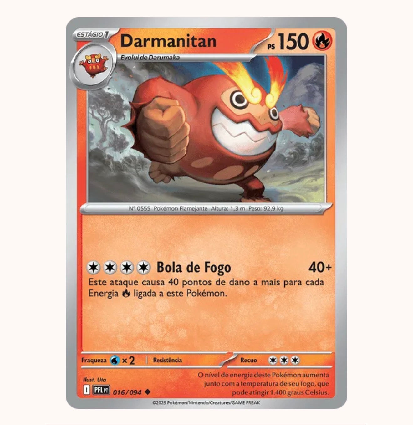 Carta Darmanitan 016/094 PFL-PT